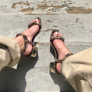 Lanvin 2013 Leather Sandals with gold plated heel